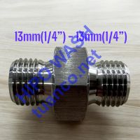 Đầu Nối Thẳng Inox 304 Ren 13-13mm