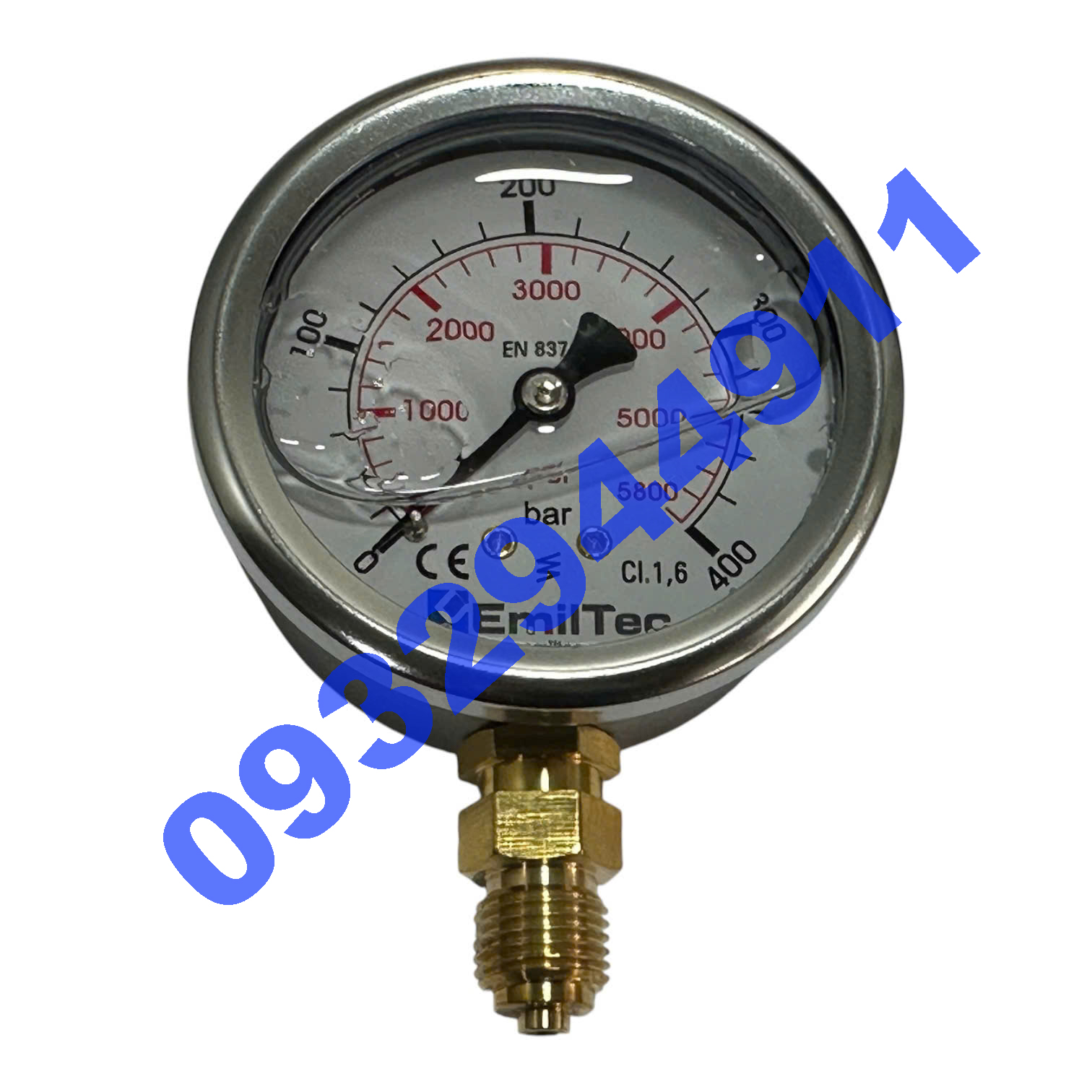 Đồng Hồ Áp Suất Emiltec 0-400 Bar 63mm 1/4"